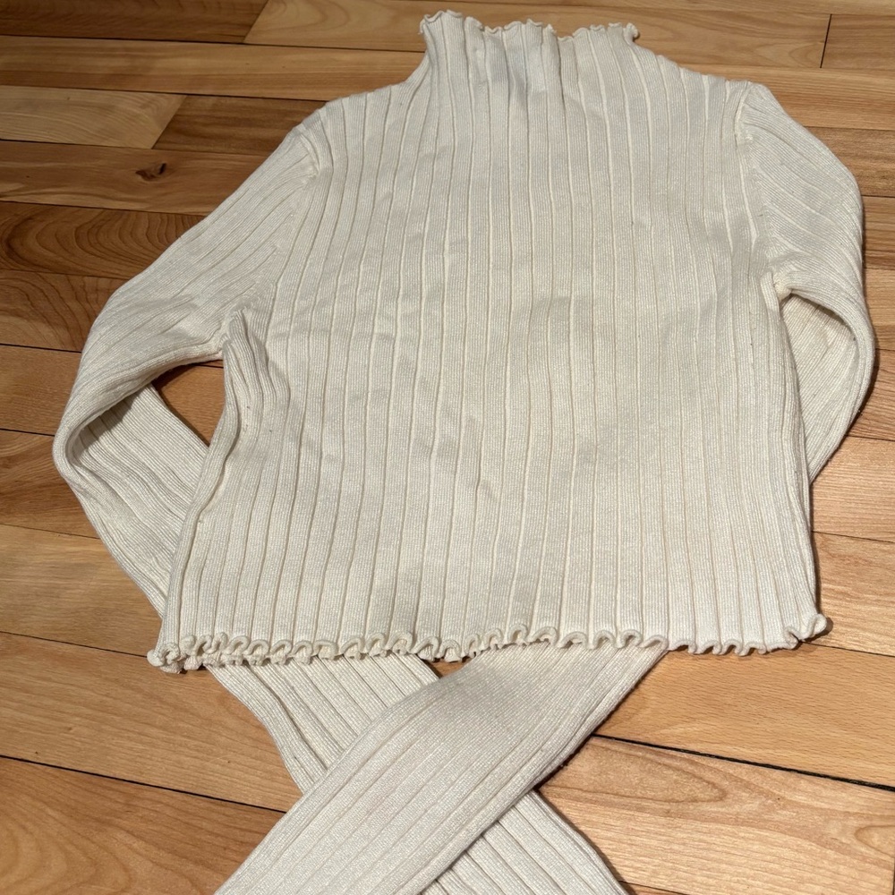 Princess Polly Cream Ribbed Sweater - Picture 3 of 3
